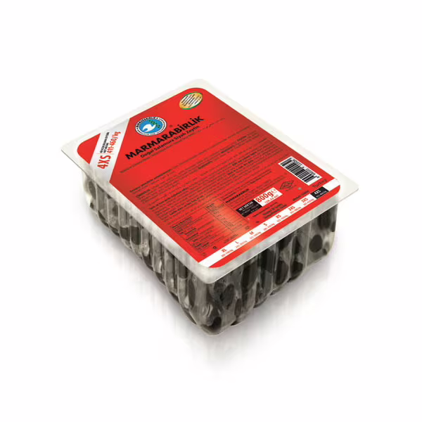 MARMARA BIRLIK 4XS Svart oliven med stein 950g