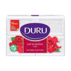 DURU Rose Ren og Naturlig Såpe 4x150g