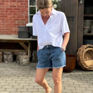 Alma recycled denim shorts navy
