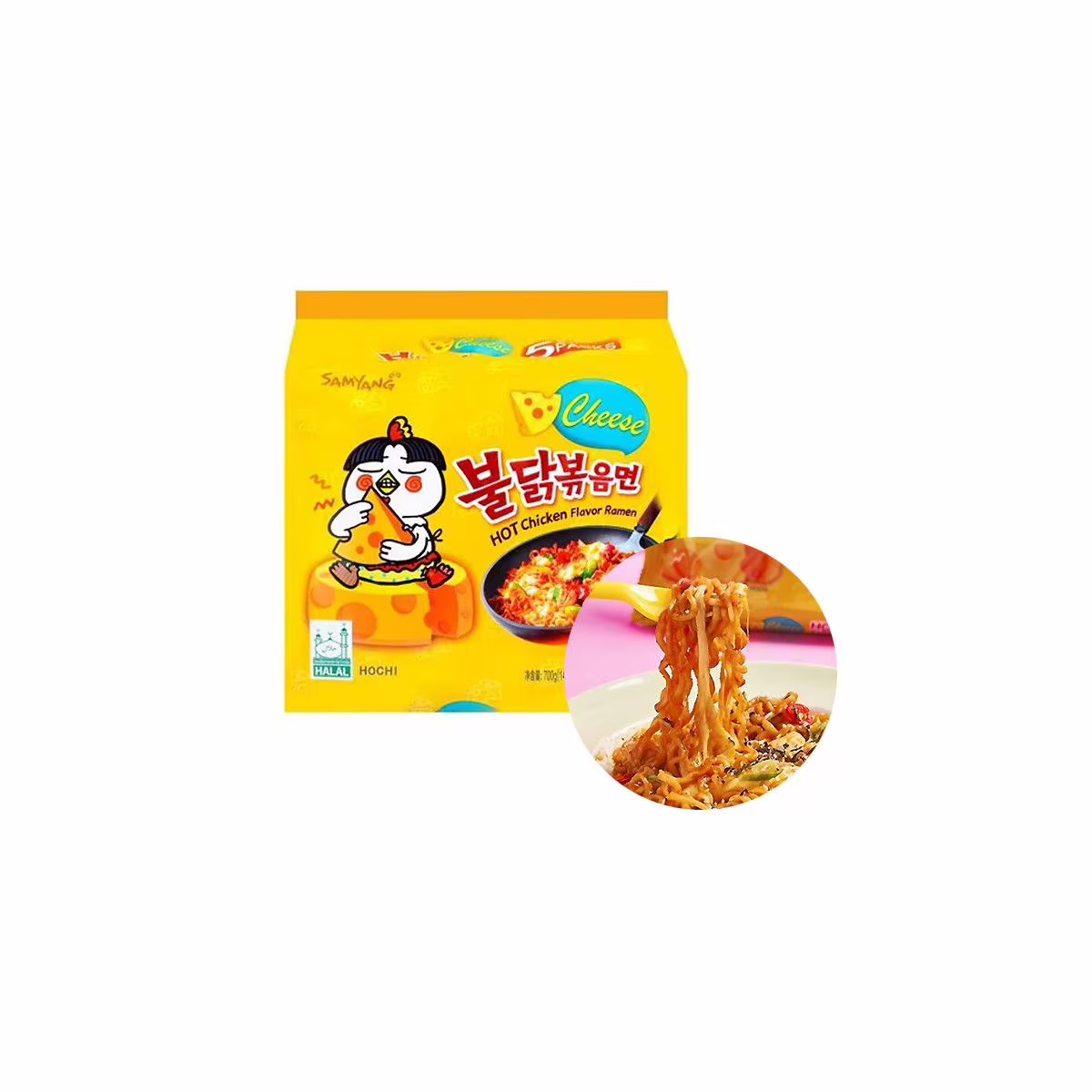 SAMYANG Buldak Hot Kylling Ramen cheese 5*140g